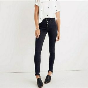 Madewell 9" HIGH-RISE SKINNY Jeans Black Wash Women's Size 25